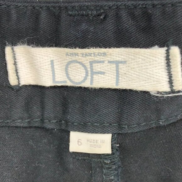 Ann Taylor Loft Black shorts zipper fly pockets size  6 - Picture 3 of 12